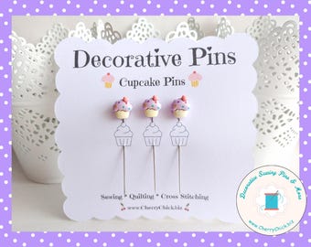 Cupcake Sewing Pin - Decorative Sewing Pin - Cupcake counting Pin - Counting Pin - Retreat Gift -  Gift for Quilters - Cross Stitch gifts