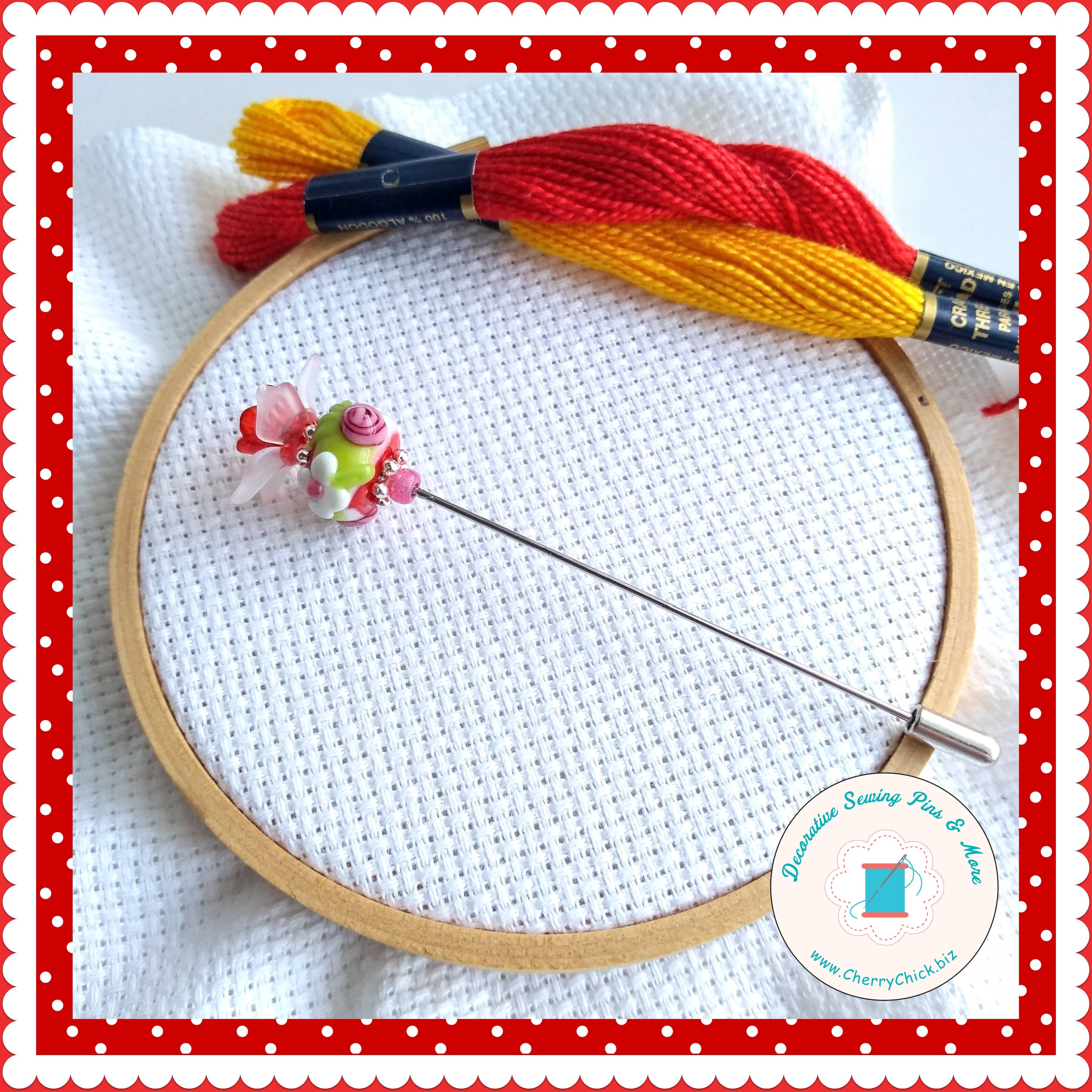 Counting Pin Crossstitch Pins Flower Pins Gift for Cross