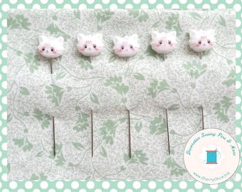 Cat Sewing Pins - Decorative Sewing Pins - Cat Counting Pins - Handmade Pins - Gifts for Cross Stitchers - Retreat Gifts - Cats sewing pins