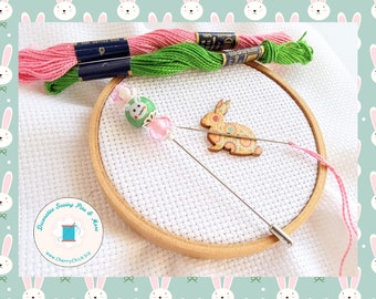 Bunny Counting Pin - Easter Counting Pin - Rabbit counting pin - Gift for Cross Stitchers - Marking Pin - Stitch counter - Easter Stick Pin