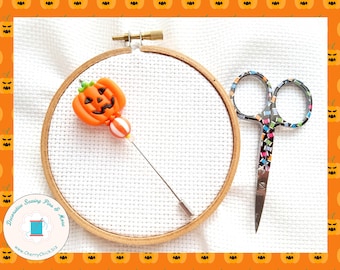 Counting Pin - Crossstitch Pin - Jack o' Lantern Counting Pin - Gift for Cross Stitcher - Decorative Pin - Marking Pin - Stick Pin