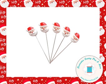 Santa Sewing Pins - Decorative Sewing Pins - Holiday Sewing Pins - Handmade Pins - Sewing Pins - Christmas Sewing Pins - Quilter Gift