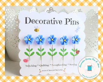Violet sewing Pins - Decorative Sewing Pins - Pretty Pins - Gift for Quilters - Sewing Gifts - Quilt Retreat Gifts - Counting Pins