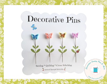 Butterfly Sewing Pin - Decorative Sewing Pin - Butterfly Pin - Handmade Pin - Butterflies Sewing Pin - Butterflies - Butterfly counting pin