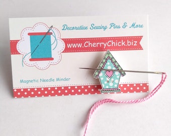 Bird House Needle Minder - Needle Minder - Needle Magnet - Needle Keeper -  Gift for Quilter - Embroidery - Cross Stitch - Cherry Chick