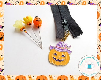 Jack O' Lantern zipper charm - Jack O' Lantern zipper pull - Pumpkin Planner Charm - Halloween zipper Charm - Halloween zipper pull