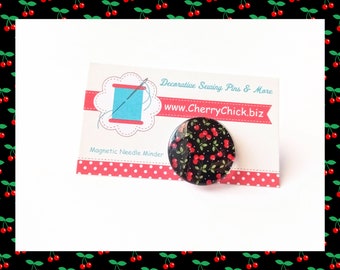 Cherries Needle Minder - Cherry Needle Magnet - Quilting Needle Minder -  Gift for Quilter - Embroidery - Sewing Gift - Cherry magnet