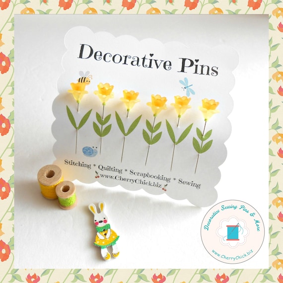 Daffodil Sewing Pins Decorative Sewing Pins Garden Pins Push Pins