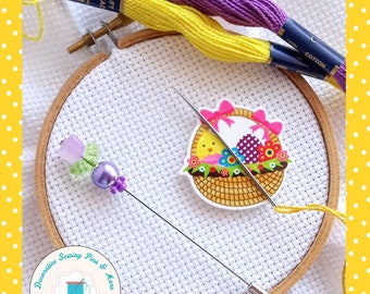 Easter Needle Minder - Easter Needle Magnet - Quilting Needle Minder -  Gift for Quilter - Embroidery - Quilt Retreat Gift - Sewing Gift
