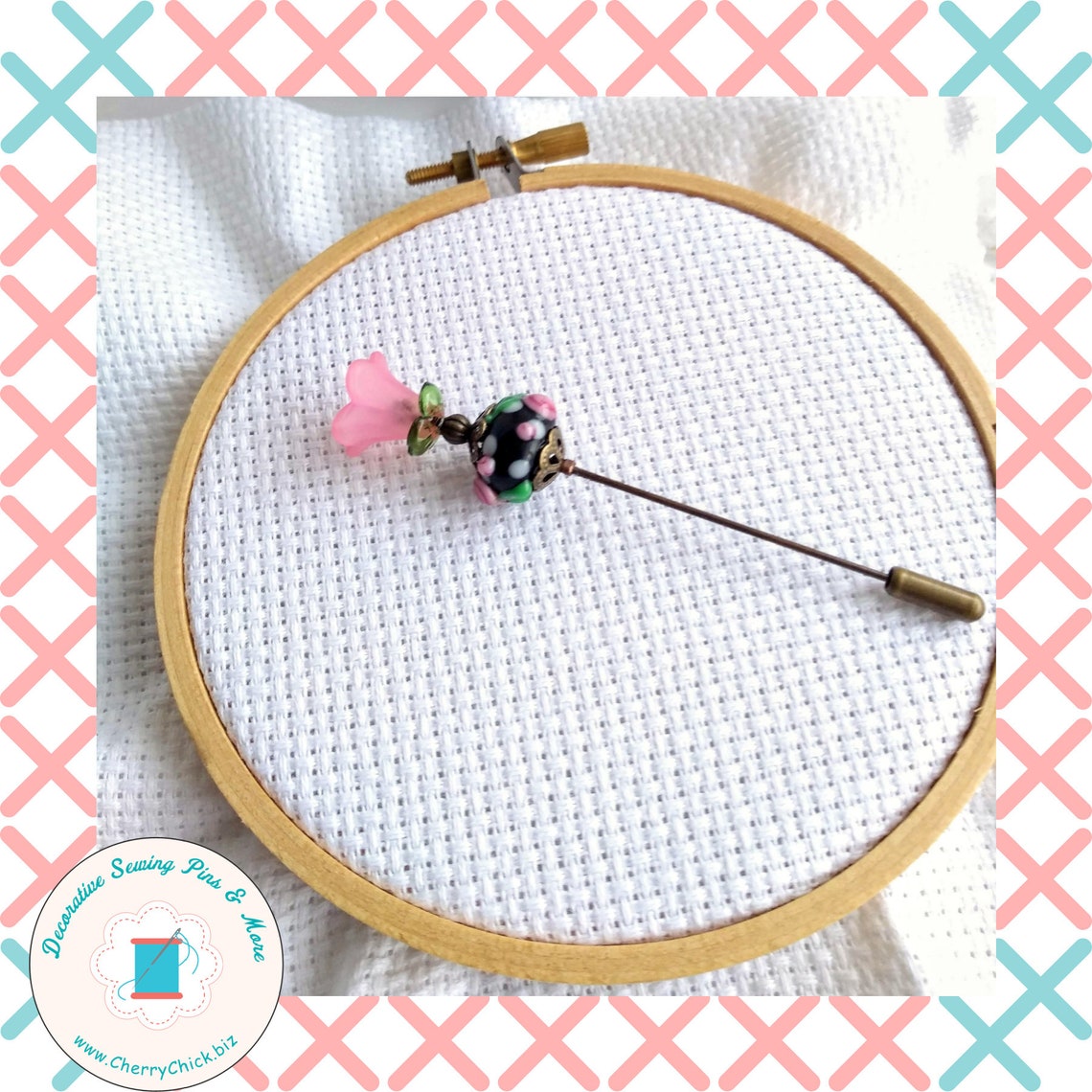 Counting Pin Crossstitch Pins Flower Pins Gift for Cross Etsy