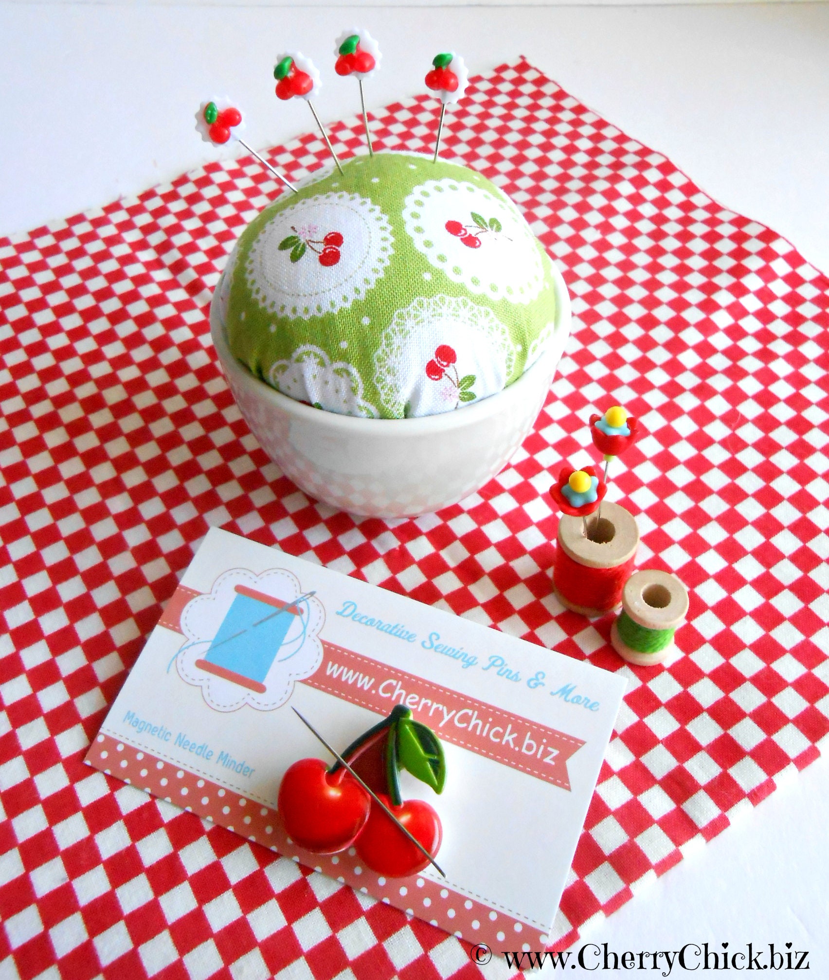 Cherry Needle Minder - Needle Minder - Needle Magnet - Needle Keeper - Gift  for Quilter - Embroidery - Cross Stitch - Cherry Magnet