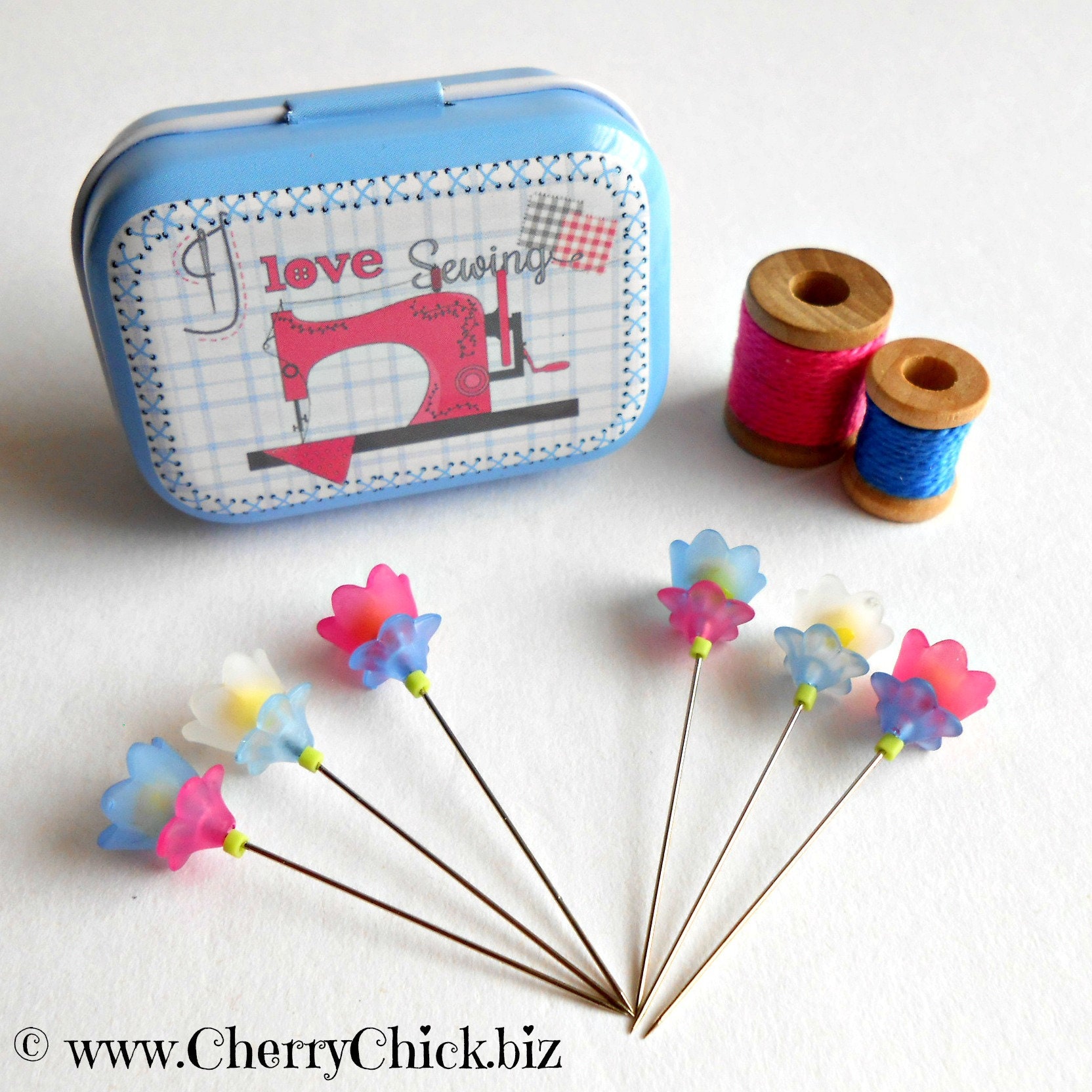 Sewing Pins Pins in Tins Decorative Sewing Pins Quilting Pins