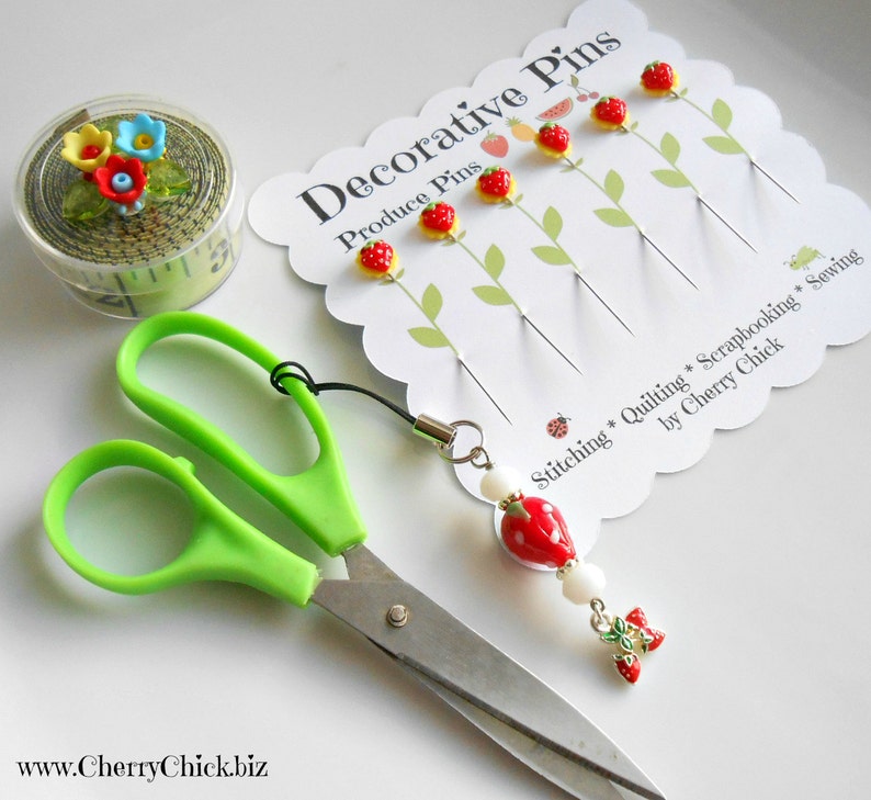 Strawberry Sewing Pins Embellishment Pins Gift for Etsy