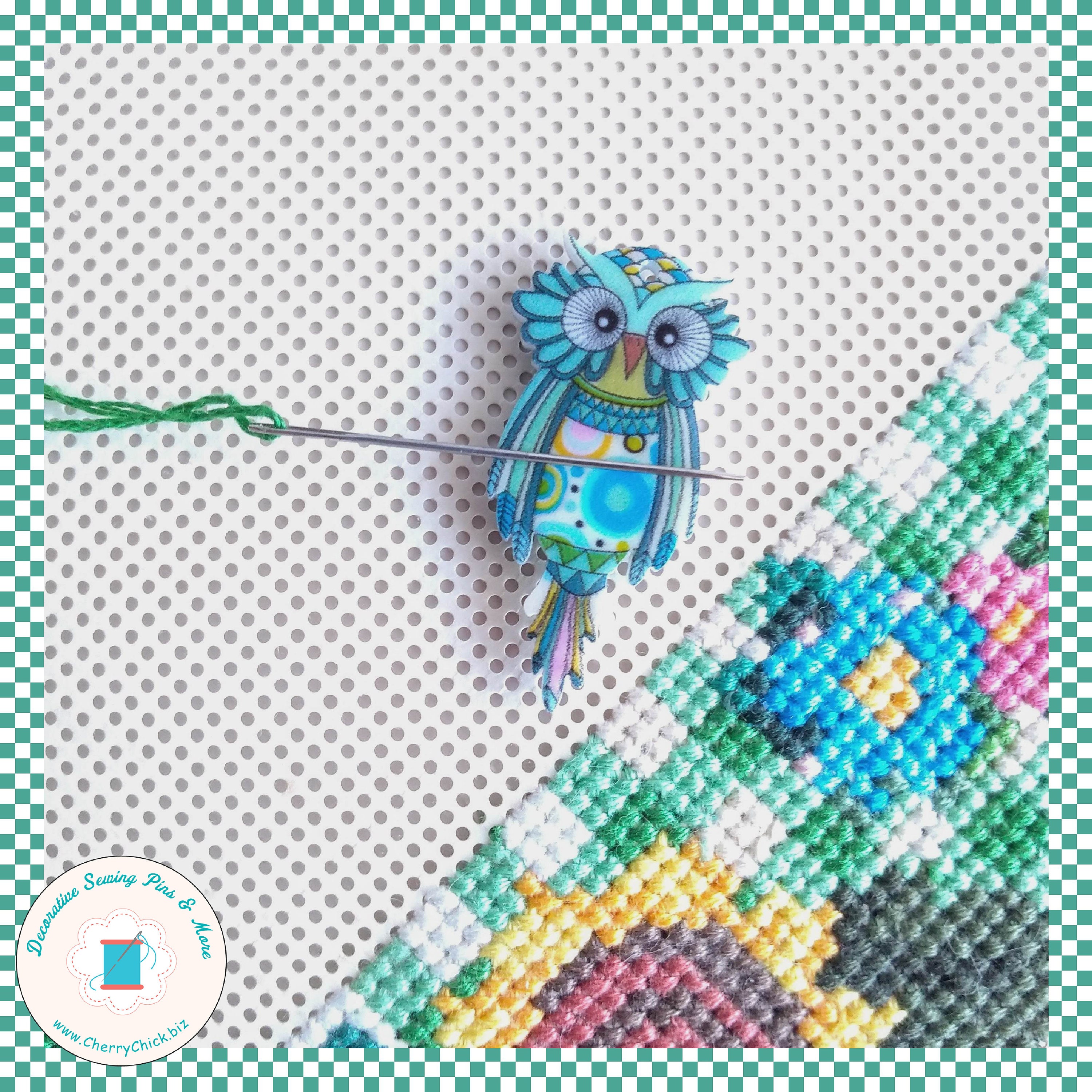 Owl Mind Your Needle Needle Minder Magnet by Luminous Fiber Arts