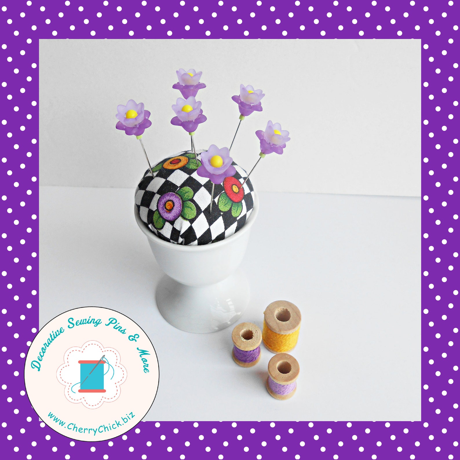 Violets Sewing Pins Decorative Sewing Pins Garden Pins Etsy