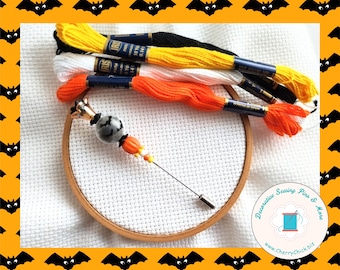 Halloween Counting Pin - Crossstitch Pin - Bats Pin - Gift for Cross Stitchers - Decorative Pin - Marking Pin - Stick Pin - Count Pin