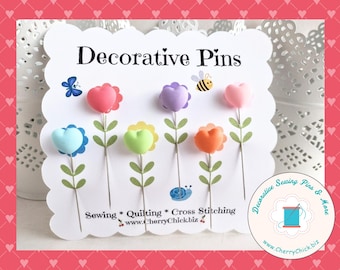 Pastel Heart Sewing Pins - Decorative Sewing Pin - Retreat Gift - Quilter Gift - Counting Pin - Cross Stitch Gift