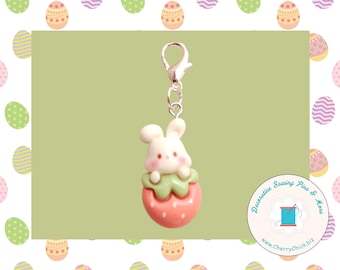Spring Bunny zipper charm - Resin Bunny zipper pull - Bunny Planner Charm - Easter Rabbit Charms - Rabbit zipper charm - Rabbit Egg Charm
