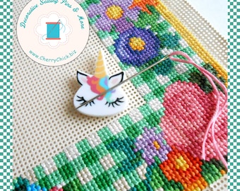 Unicorn Needle Minder - Needle Magnet - Needle Keeper - Unicorn Magnet - Gift for Quilters - Embroidery - Cross Stitch - CherryChick