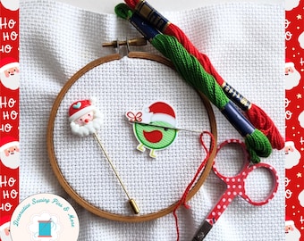Christmas Counting Pin - Santa Counting Pin - Snowman Counting pin - Reindeer Counting Pin - Cross stitch gifts - Counting Pin