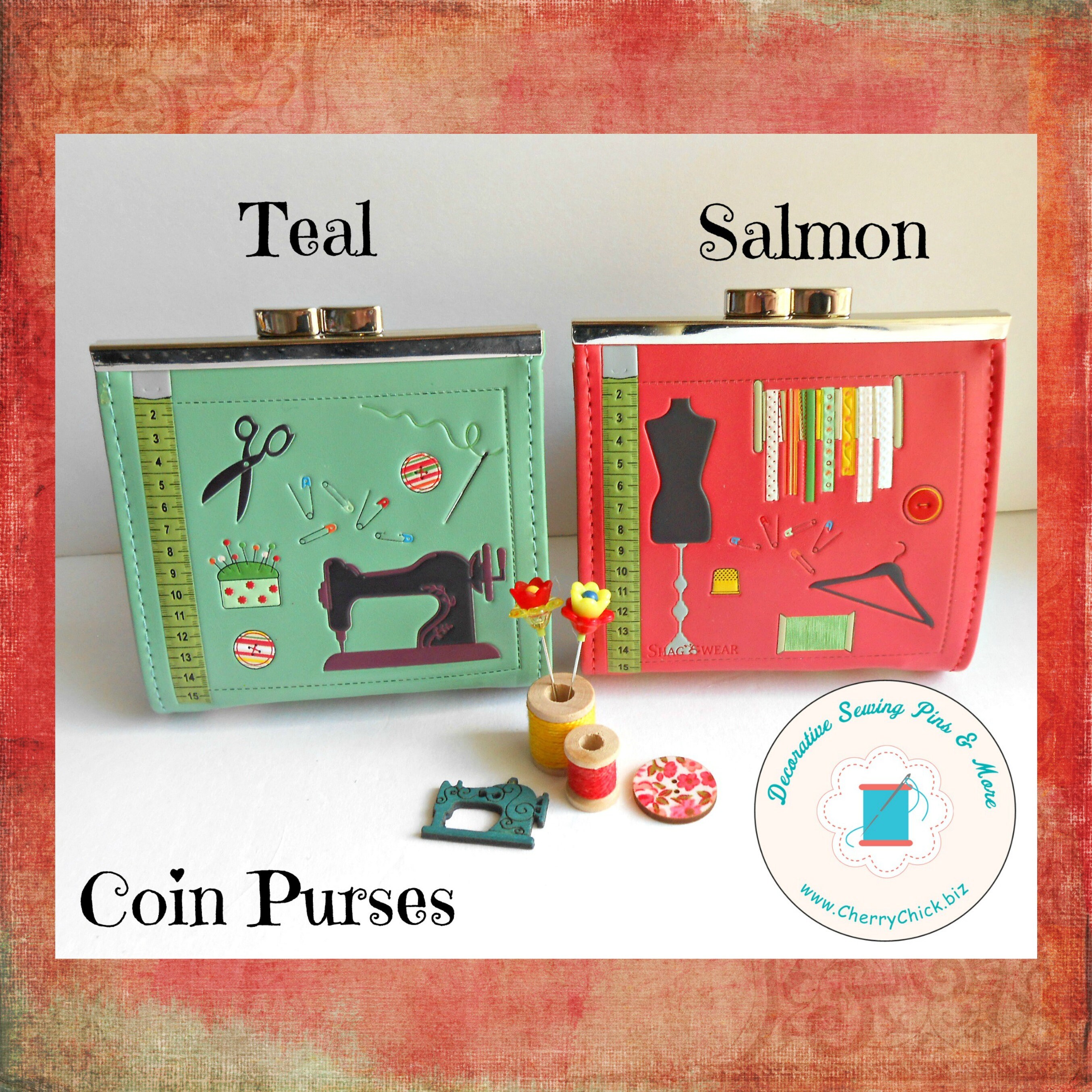 Sewing theme coin purse Seamstress purse Quilter Gift Etsy