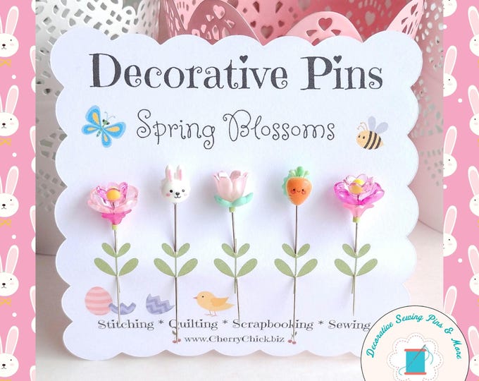 Spring Sewing Pins - Easter Sewing Pins - Decorative Sewing Pins ...