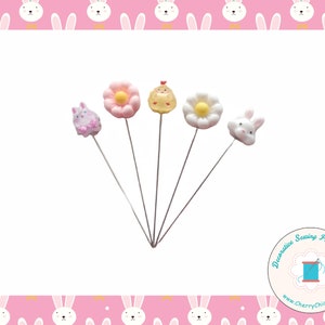 Easter Sewing Pins - Decorative Sewing Pins - Easter Pins - Spring Sewing Pins - Rabbit Sewing Pins - Bunny Sewing Pins - Easter chick