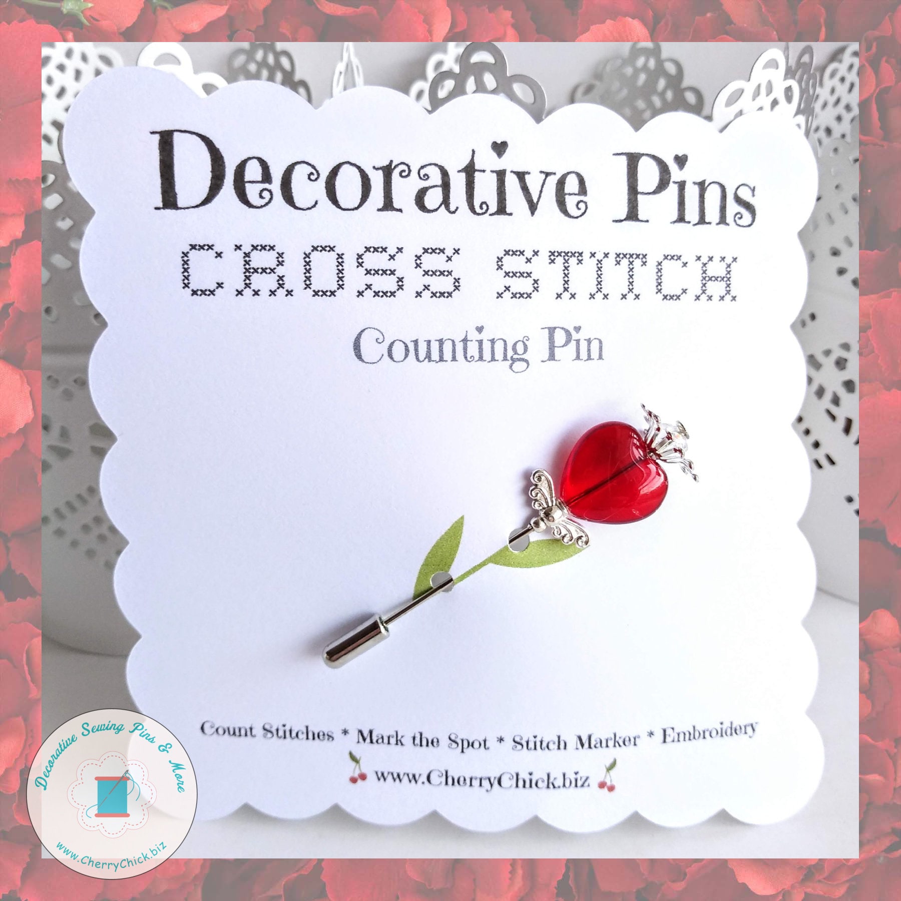 Valentine Counting Pin Heart Counting Pin Gift for Cross Stitchers