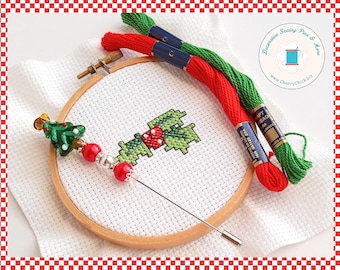Christmas Tree Counting Pin - Christmas Counting Pin - Gift for Cross Stitchers - Marking Pin - Stitch counter - Christmas Stick Pin