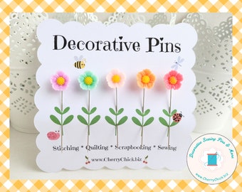 Sewing Pins - Decorative Sewing Pins - Pretty Pins - Gift for Quilters - Sewing Gifts - Quilt Retreat Gifts - Counting Pins