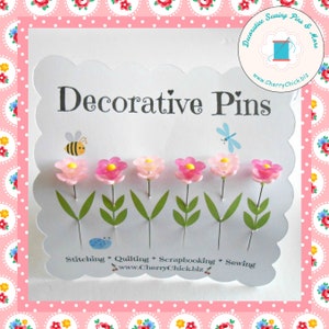 Cute sewing Pins - Gifts for Quilter - Decorative Pins - Pretty Pins - Fancy Pins - Scrapbooking Pins - Quilting Pins -  Pincushion Pins