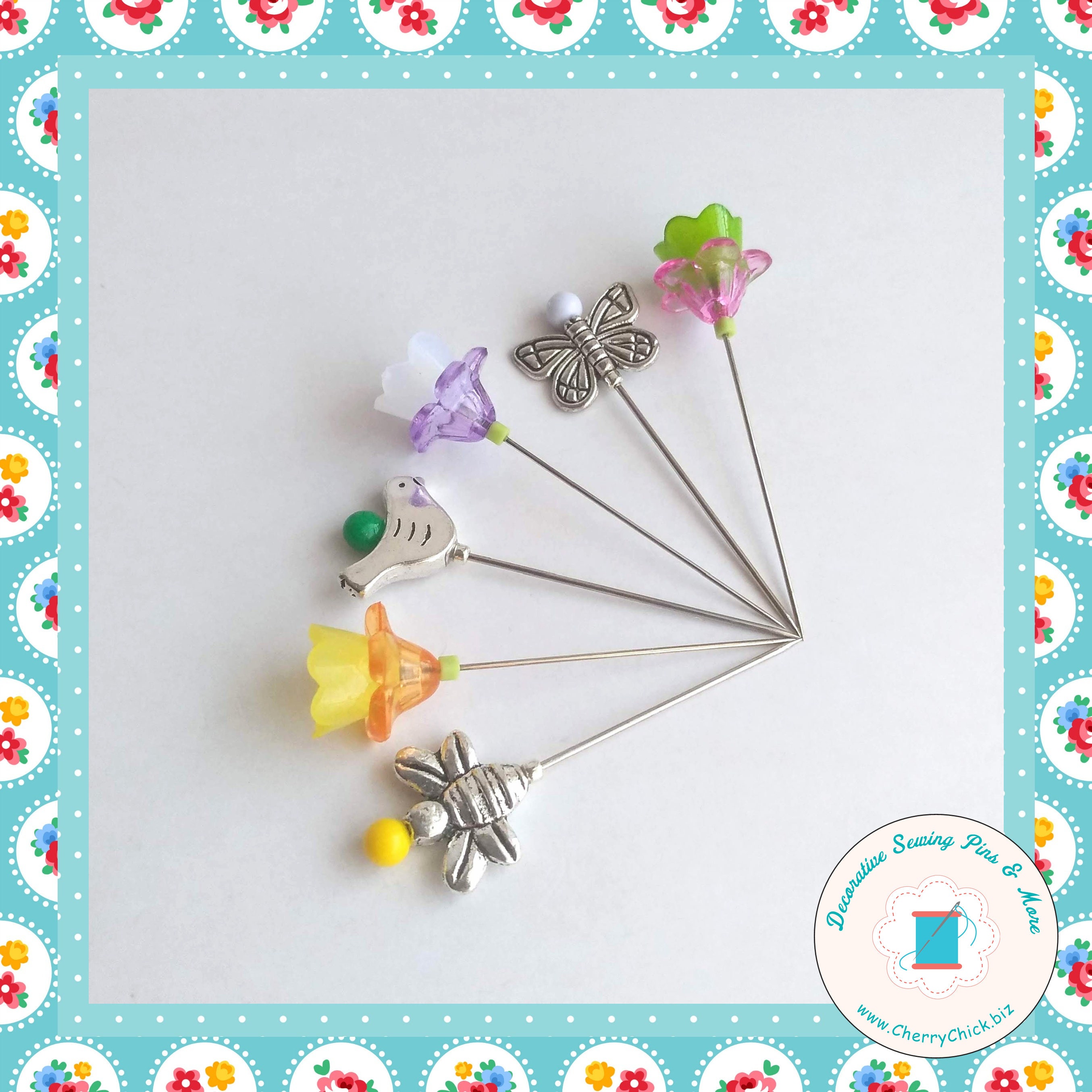 Decorative Sewing Pins Pretty Pins Quilting Pins Flower Etsy