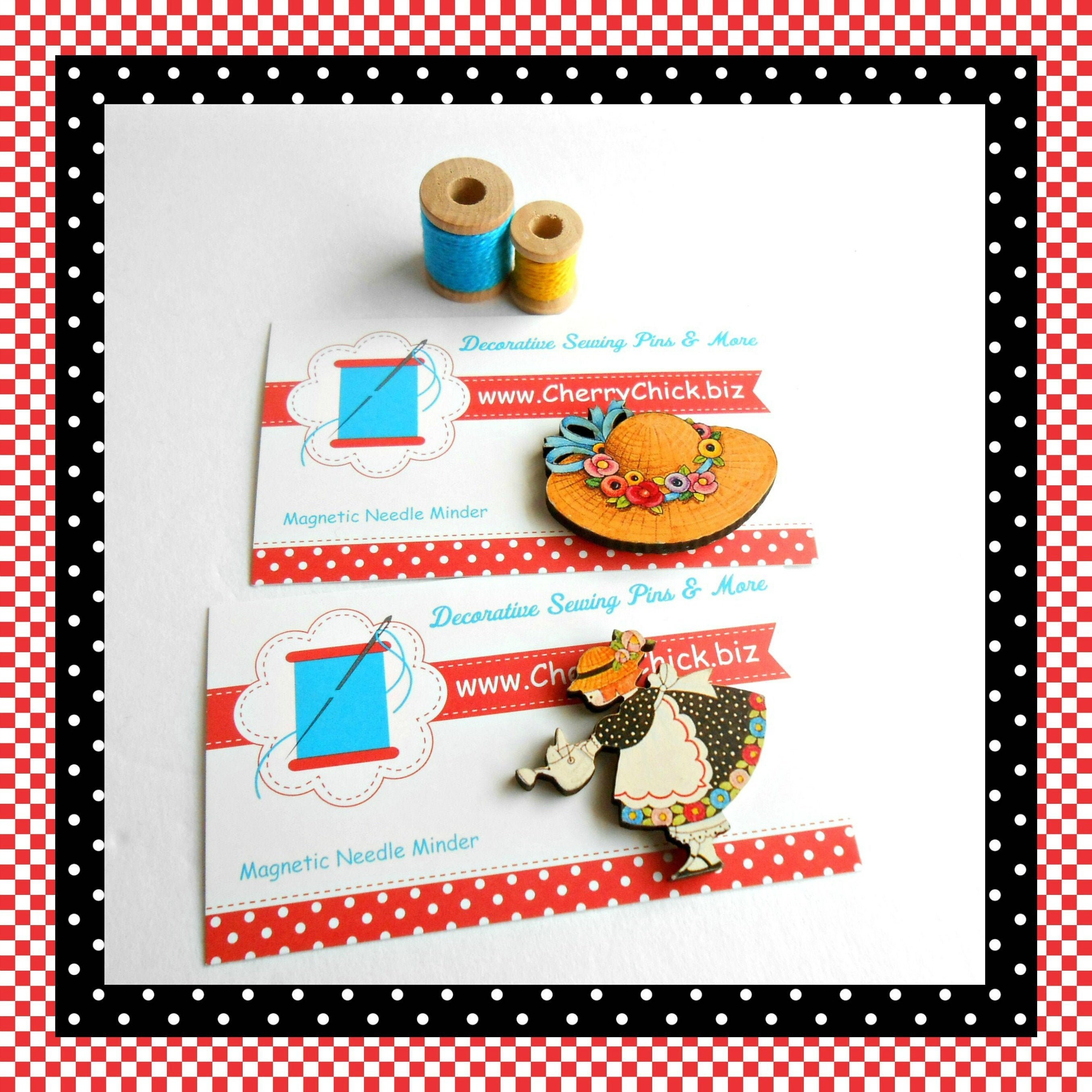 Girl needle Minder - Needle Keeper - Hat Needle Magnet - Cross Stitch…