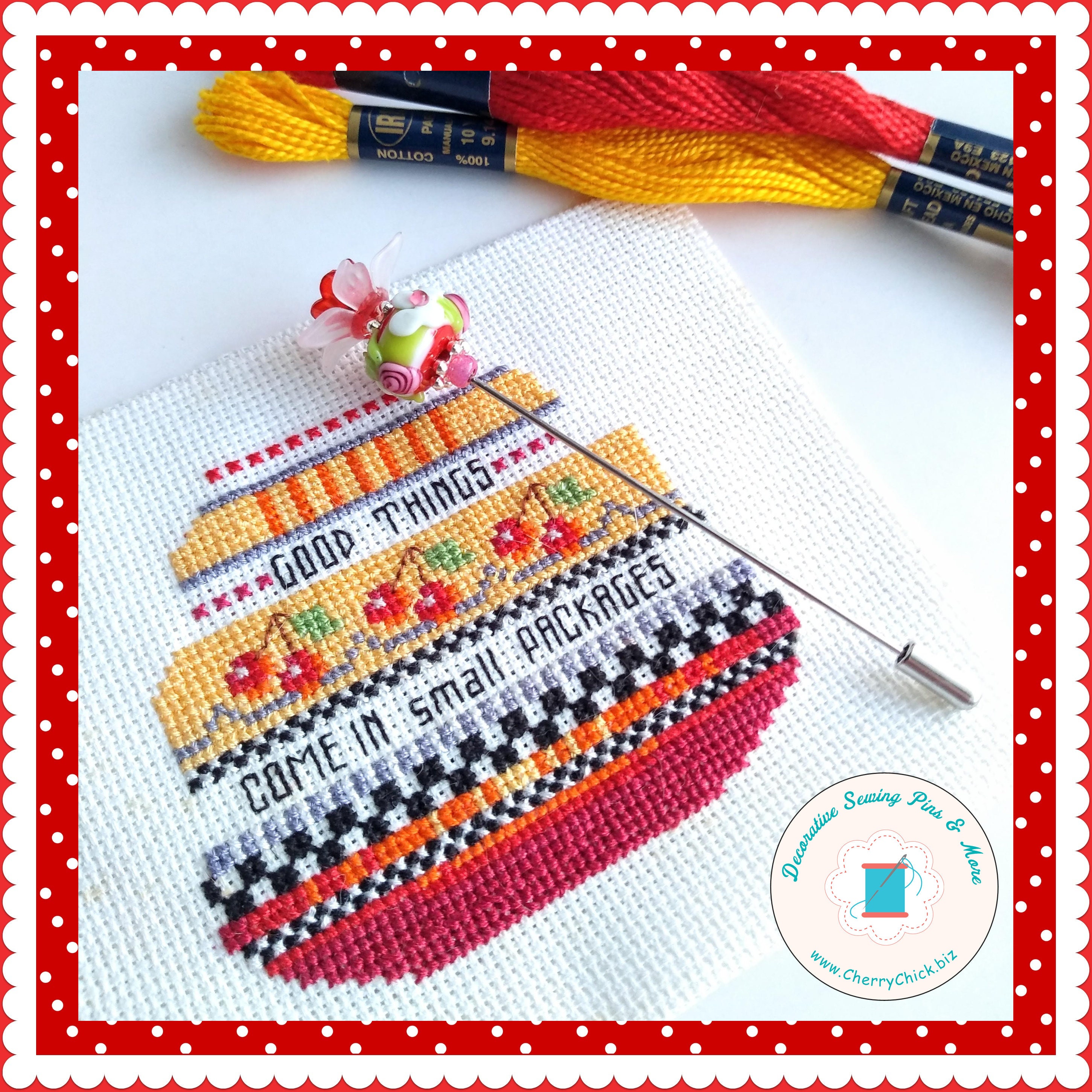 Counting Pin Crossstitch Pins Flower Pins Gift for Cross