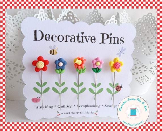 Decorative Sewing Pins Pin Toppers Gift for Quilters Sewing Pins Fancy Pins  Scrapbooking Pins Quilting Pins Pincushion Pins 