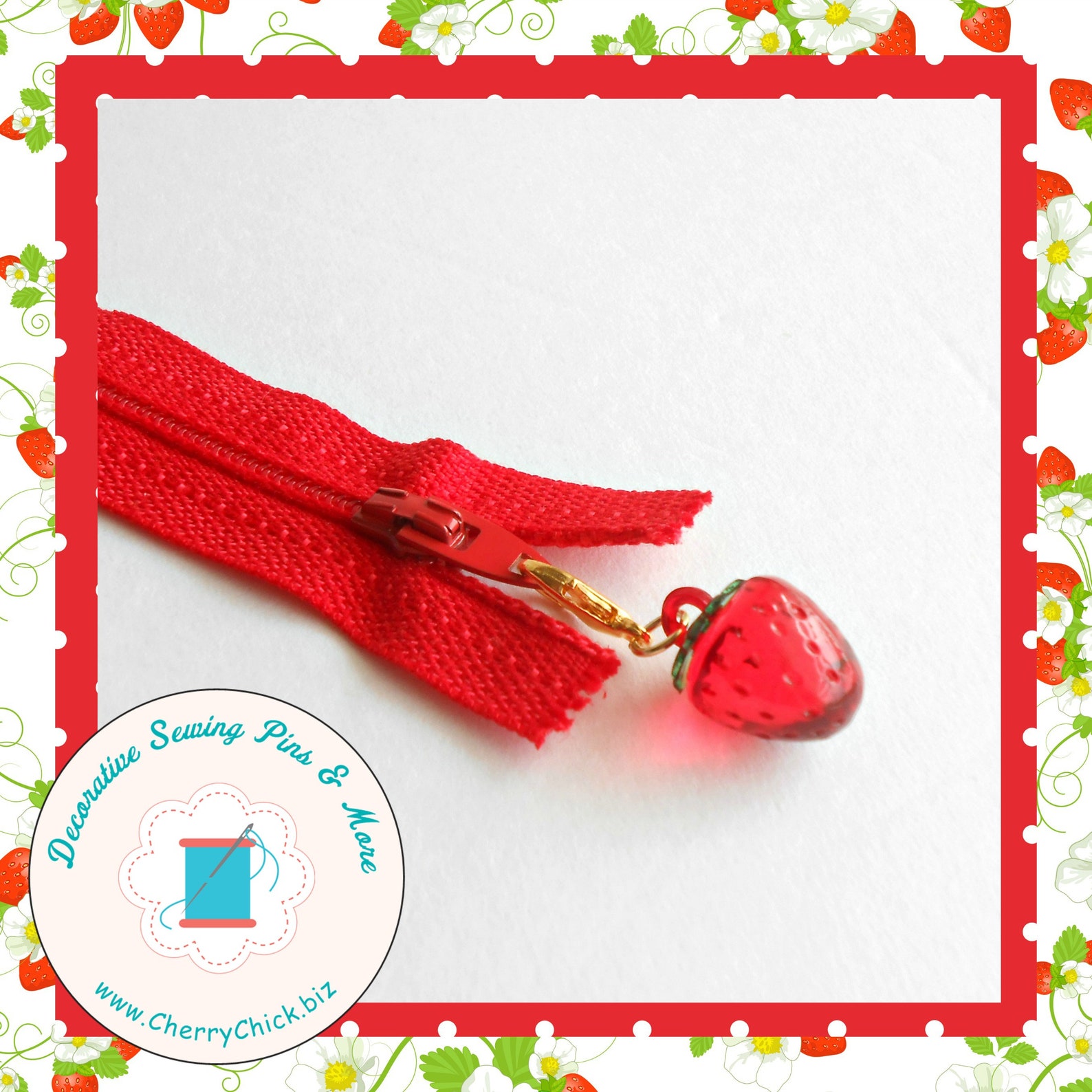 Strawberry Zipper Charm Strawberry Zipper Pull Strawberry Etsy
