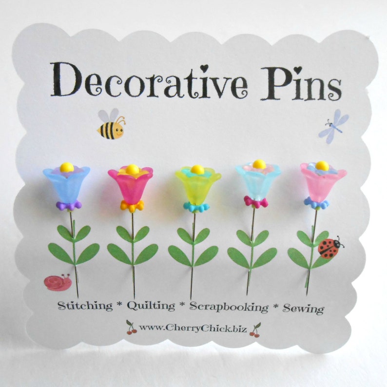 Sewing Pins Decorative Sewing Pins Sewing gifts Pretty Pins Gift for Quilters Quilt Retreat Gifts Handmade Pins image 5