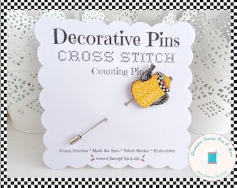 Counting Pin - Teapot Counting Pin - Gift for Cross Stitchers - Decorative Pin - Marking Pin - Stitch counter - Stick Pin