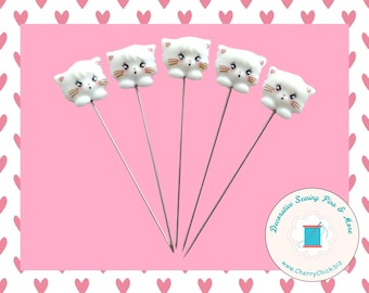 Cat Sewing Pins - Decorative Sewing Pins - Cat Counting Pins - Handmade Pins - Gifts for Cross Stitchers - Retreat Gifts - Cats sewing pins
