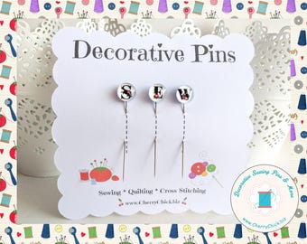 SEW Sewing Pins - Decorative Sewing Pins - Alphabet sewing pins - Letter Sewing Pins - Gifts for quilters - Sewing gifts - Retreat gifts