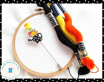 Counting Pin - Crossstitch Pin - Watering Can Pin - Gift for Cross Stitcher - Decorative Pin - Marking Pin - Stick Pin - Count Pin