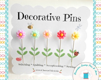 Dahlia Flower sewing Pins - Decorative Sewing Pins - Pretty Pins - Gift for Quilters - Dahlia - Quilt Retreat Gifts - Bulletin Board Pins