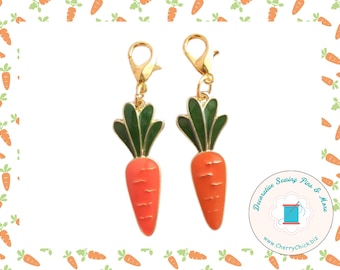 Carrot zipper charm pair - Easter zipper charm - Carrot zipper pull pair - Carrot Planner Charm - Carrot Charm - Carrot zipper pull