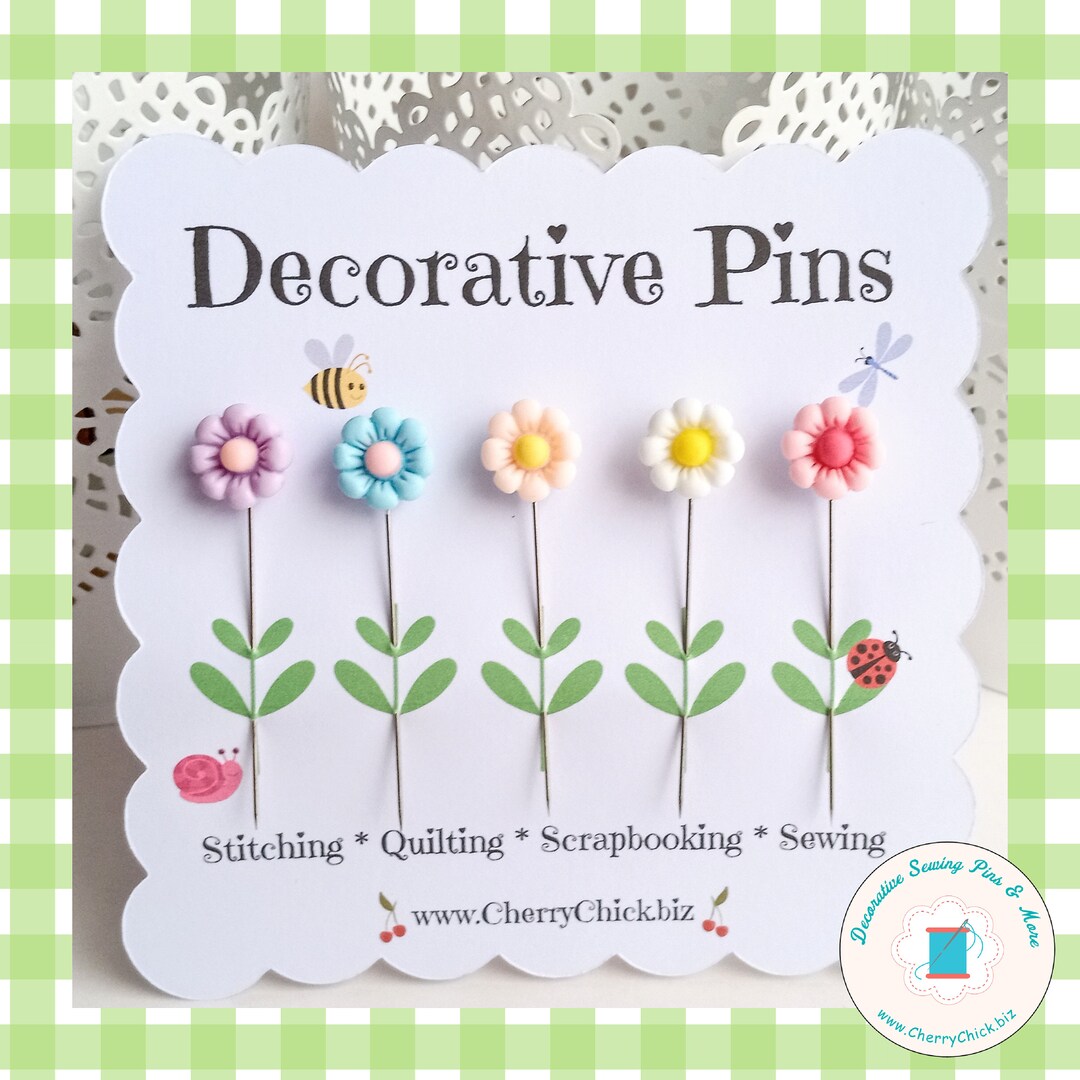 Decorative Sewing Pins Flower Sewing Pins Handmade Pins Etsy