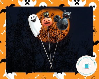 Decorative Halloween Pins - Ghost Sewing Pin - Fall Sewing Pin - Pumpkin sewing pin - Autumn Pin - Counting Pin - Black Cat sewing pin