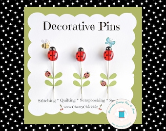 Ladybug Sewing Pins - Decorative Sewing Pins