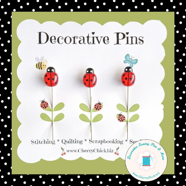 Ladybug Sewing Pins - Decorative Sewing Pins