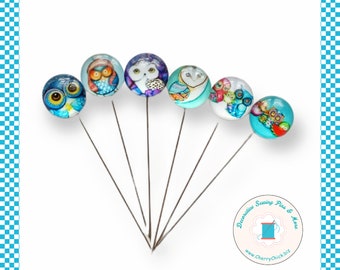 Owl Sewing Pins - Decorative Sewing Pins - Owl Pins - Handmade Pins