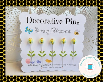 Bee sewing Pin - Decorative Sewing Pin - Spring Sewing Pin - Bee Counting Pin - Bee Pin - Sewing Bee Pin - Gifts for Quilters - Sewing gift