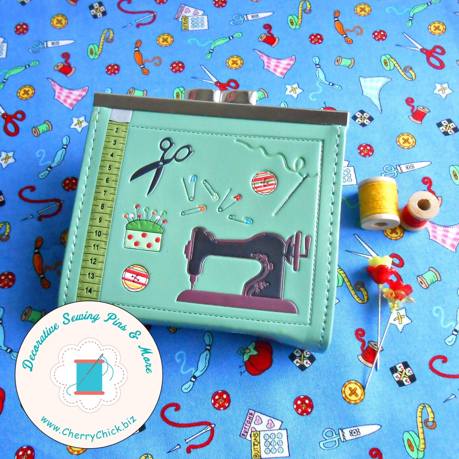 Sewing theme coin purse Seamstress purse Quilter Gift Etsy